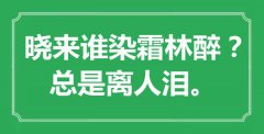 “曉來誰染霜林醉？總是離人淚”是什么意思_出處是哪里